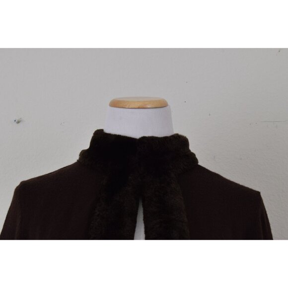 Vintage‎ 90s Chocolate Brown Crop Acrylic/Wool Cardigan size M - Picture 5 of 10